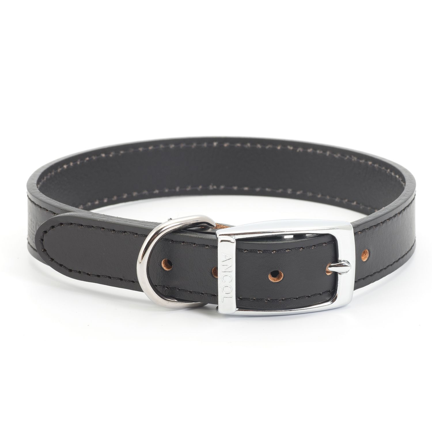 Buy Ancol Classic Leather Black Dog Collar from £7.49
