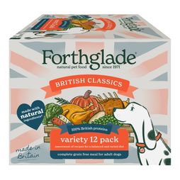 12 x Forthglade British Classics Chicken, Lamb, Beef Variety Dog Food 395g