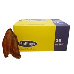 20 x Hollings Natural Pig Ears Box