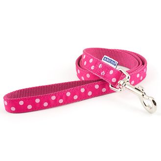 Ancol Vintage Polka Nylon Lead Raspberry &amp; Pink 19mm X100cm