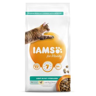 Iams Vitality Light In Fat Sterilised Cat Food With Fresh Chicken