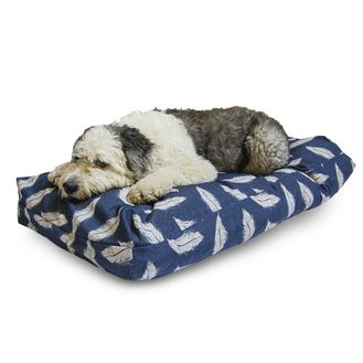 Danish Design Retreat Eco-Wellness Feather Navy/Stone Memory Foam Dog Bed