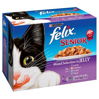 Felix Senior Mixed Selection In Jelly Wet Cat Food 12 x 100g