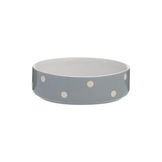 Mason Cash Polka Dot Grey Dog Bowl