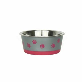 Classic Hybrid Stainless Steel Pink Paw Dish Pink