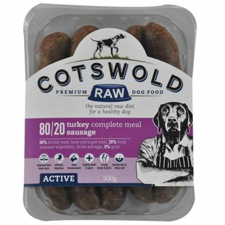Cotswold Raw Active Sausage Turkey Dog Food