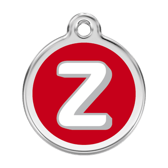 Red Dingo Stainless Steel Engraved Dog Tag Alphabet Tag Letter Z Red