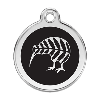 Red Dingo Stainless Steel Engraved Dog Tag Kiwi