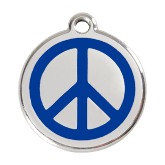 Red Dingo Stainless Steel Engraved Dog Tag Peace Navy