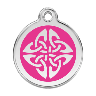 Red Dingo Stainless Steel Engraved Dog Tag Tribal Arrows Hot Pink