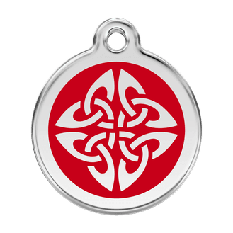 Red Dingo Stainless Steel Engraved Dog Tag Tribal Arrows Red