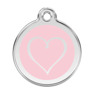 Red Dingo Stainless Steel Engraved Dog Tag Tribal Heart Pink