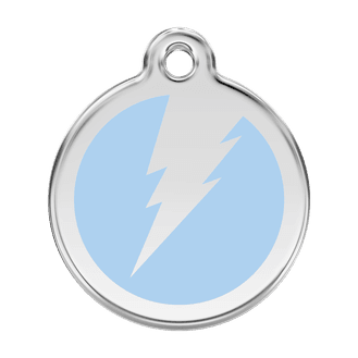 Red Dingo Stainless Steel Engraved Dog Tag Flash Light Blue
