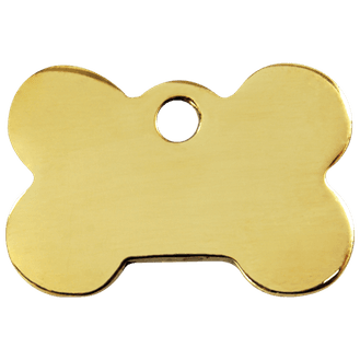 Red Dingo Engraved Brass Dog Tag Bone