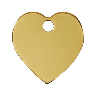 Red Dingo Engraved Brass Dog Tag Heart