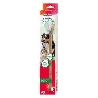 Beaphar Doubled-Ended Bamboo Toothbrush for Cats and Dogs