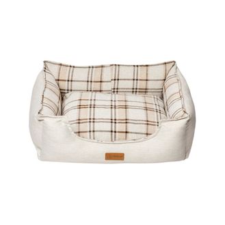 Dubex British Tartan Dog Bed Cream &amp; Beige