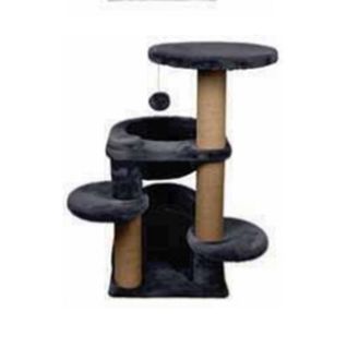 Dubex Short Plush Activity Centre Cat Scratcher Charcoal