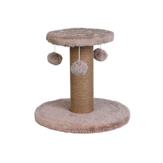 Dubex Short Plush Tri-Pom Cat Scratcher Beige