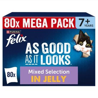 Felix As Good As it Looks 7+ Senior Cat Favourites Selection In Jelly 80pk