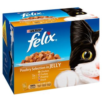 Felix Poultry Selection in Jelly Wet Cat Food 12 x 100g