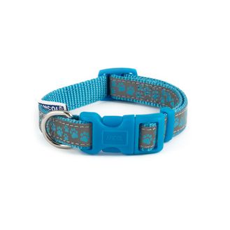 Ancol Fashion Nylon Adjustable Blue Paw Dog Collar