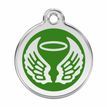 Red Dingo Stainless Steel Engraved Dog Tag Angel Wings Green additional 1