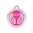 Red Dingo Stainless Steel Engraved Dog Tag Angel Wings Hot Pink additional 1