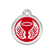 Red Dingo Stainless Steel Engraved Dog Tag Angel Wings Red additional 1