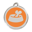 Red Dingo Stainless Steel Engraved Dog Tag Bone in Bowl Orange additional 1