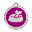 Red Dingo Stainless Steel Engraved Dog Tag Bone in Bowl Purple additional 1