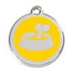Red Dingo Stainless Steel Engraved Dog Tag Bone in Bowl Yellow additional 1