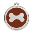 Red Dingo Stainless Steel Engraved Dog Tag Bone Brown additional 1