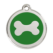 Red Dingo Stainless Steel Engraved Dog Tag Bone Green additional 1