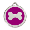 Red Dingo Stainless Steel Engraved Dog Tag Bone Purple additional 1