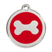 Red Dingo Stainless Steel Engraved Dog Tag Bone Red additional 1