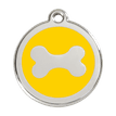Red Dingo Stainless Steel Engraved Dog Tag Bone Yellow additional 1