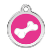 Red Dingo Stainless Steel Engraved Dog Tag Comic Bone Hot Pink additional 1