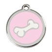 Red Dingo Stainless Steel Engraved Dog Tag Comic Bone Pink additional 1