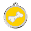 Red Dingo Stainless Steel Engraved Dog Tag Comic Bone Yellow additional 1