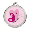 Red Dingo Stainless Steel Engraved Dog Tag Butterfly Pink additional 1