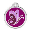 Red Dingo Stainless Steel Engraved Dog Tag Butterfly Purple additional 1