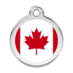 Red Dingo Stainless Steel Engraved Dog Tag Canadian Flag Red additional 1