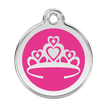 Red Dingo Stainless Steel Engraved Dog Tag Crown Hot Pink additional 1