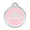 Red Dingo Stainless Steel Engraved Dog Tag Crown Pink additional 1