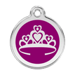 Red Dingo Stainless Steel Engraved Dog Tag Crown Purple additional 1
