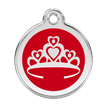 Red Dingo Stainless Steel Engraved Dog Tag Crown Red additional 1