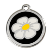 Red Dingo Stainless Steel Engraved Dog Tag Daisy Flower Black additional 1