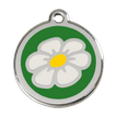 Red Dingo Stainless Steel Engraved Dog Tag Daisy Flower Green additional 1