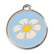 Red Dingo Stainless Steel Engraved Dog Tag Daisy Flower Light Blue additional 1